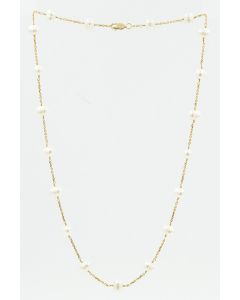 Estate Yellow Gold and Pearl Necklace