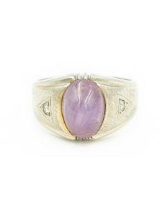 Estate Fancy Color Pink Star Sapphire Pinky Ring