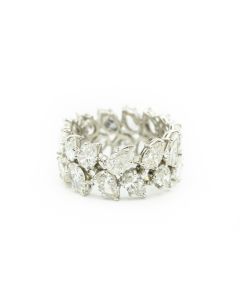 Estate Platinum and Diamond Double Row Eternity Ring 8.00cts 