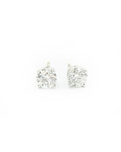 Estate White Gold and Diamond Stud Earrings 