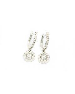 Estate White Gold and Diamond Earrings By Hearts On Fire 
