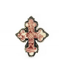 Vintage Large JSVR Jacqueline Smiley 950 Sterling Silver Cross Pendant