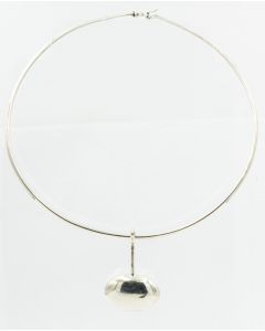 Estate Georg Jensen Sterling Silver Pendant No. 304 by Vivianna Torun with Matching Collar No. 174 Circa 1970 