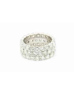 Estate White Gold and Diamond Triple Row Eternity Ring 