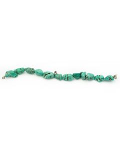 Estate Native American Turquoise Nugget Bracelet 