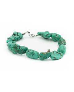 Estate Native American Turquoise Nugget Bracelet 