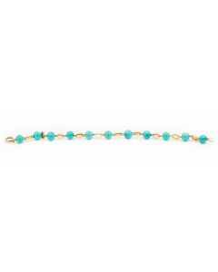 Estate Vintage Yellow Gold and Beaded Turquoise Bracelet