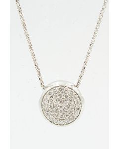 Estate White Gold and Diamond Pendant Necklace