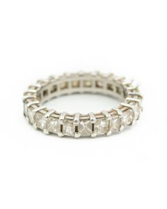 Estate Platinum and Princess Cut Diamond Eternity Ring 