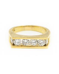 Estate Vintage Gold and Diamond Ring Band by Kurt Wayne 