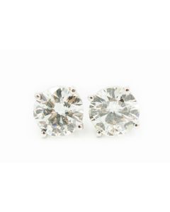 Estate White Gold and Diamond Stud Earrings