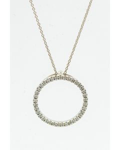 Estate White Gold Diamond Circle Of Life Pendant/Necklace by Roberto Coin