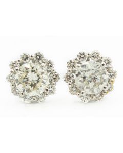Estate White Gold and Diamond Stud Earrings