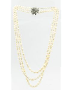 Estate Cultured Pearl Triple Strand Necklace