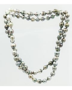 Estate Opera Length Baroque Cultured Pearl Peacock Necklace 