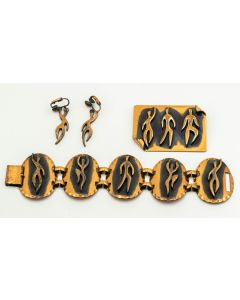 Estate Rebajes Pin, Earrings and Bracelet Suite 