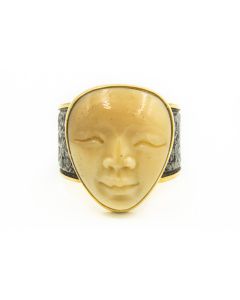 Estate Carved Mammoth Ivory Ring