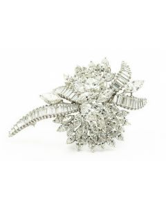 Estate Platinum and Diamond Brooch DC