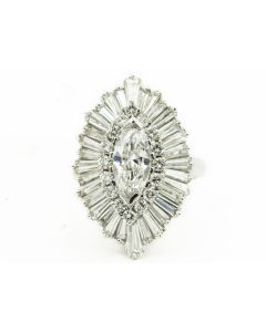 Estate Platinum and Diamond Ballerina Ring/Pendant DC