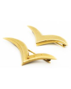 Estate Pair of Graduating Yellow Gold Seagull Brooches by Tiffany & Co 