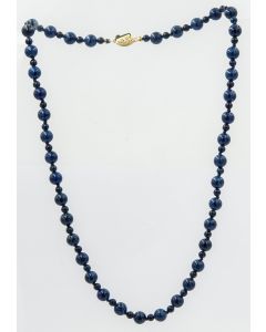 Estate Lapis Lazuli and Gold Beaded Necklace 