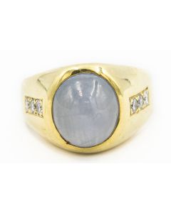 Estate Yellow Gold and Star Sapphire Ring
