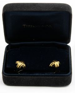 Estate Yellow Signature "X" Gold Earrings by Tiffany & Co. 