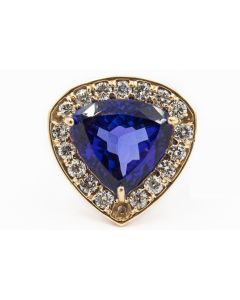 Estate Yellow Gold Diamond and Tanzanite Ring