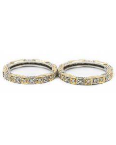 Estate Two Tone Gold and Diamond Wedding Rings