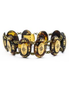 Estate Victorian Tortoiseshell Piqué Bracelet 