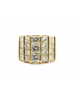 Estate Yellow Gold Channel Set Diamond Ring by Nova