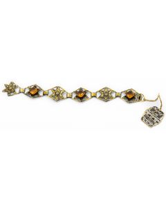 Estate Gold Filled and Gemstone Bracelet By Nancy Lee 