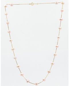 Estate Sectional Yellow Gold and Pearl Necklace