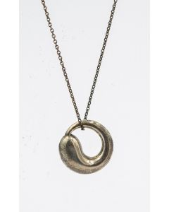 Estate Sterling Silver Eternal Circle Pendant Necklace by Elsa Peretti for Tiffany & Co. 