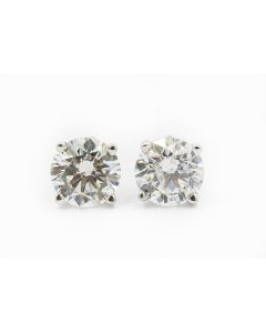 Estate Platinum and Diamond Stud Earrings