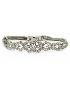 Estate Art Deco Platinum Diamond Bracelet