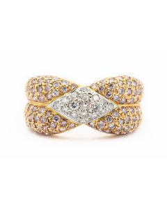 Estate Gold and Fancy Pink Diamond Ring