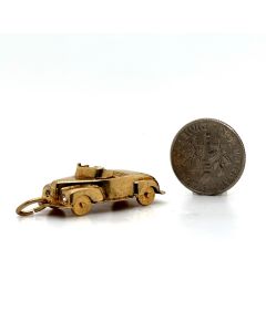 Vintage Yellow Gold Movable Classic 1950's Convertible Car Charm