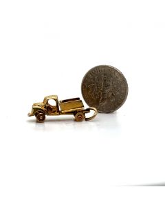 Vintage Yellow Gold Movable Classic Truck Charm