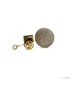 Vintage Yellow Gold Hurdy Gurdy Cart Movable Charm