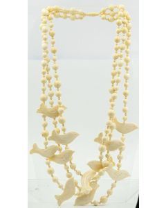 Estate Whimsical Native American Carved Ivory Necklace 