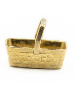 Estate Vintage Yellow Gold Basket Charm