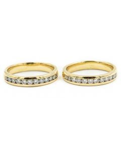 Estate Yellow Gold and Diamond Guards/Wedding Rings (2)