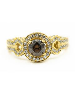 Estate Yellow Gold and Fancy Color Diamond Ring by Levian 