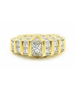 Estate Yellow Gold and Quadrillion Diamond Ring 