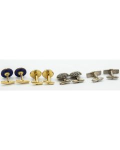 Estate Collection of (4) Sterling Silver and Gold Plated Cufflinks