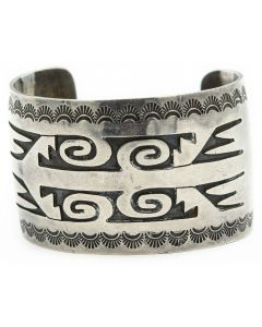 Estate Native American Sterling Silver Bangle Bracelet