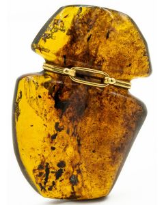 Estate Yellow Gold Baltic Amber Pendant by Everett 