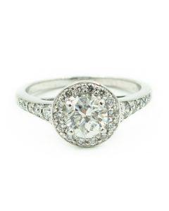 Estate White Gold and Diamond Engagement Ring 