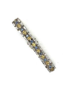 Estate White Gold Diamond and Sapphire Bracelet 